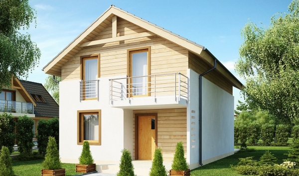 Двухэтажный дом простого вида