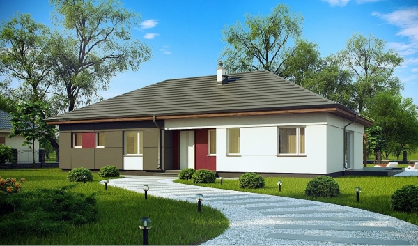 Одноэтажный прямоугольный дом
